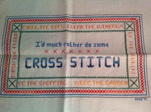 I'd much rather do some cross stitch